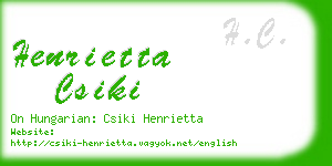 henrietta csiki business card